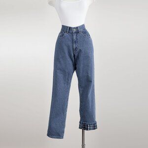 Vintage LL Bean Original Fit High Waisted Flannel Lined Jeans Size 4